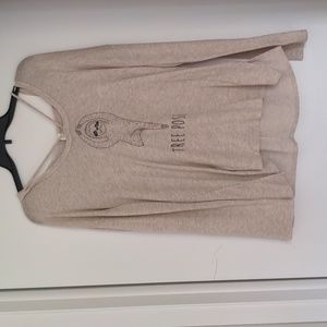 Francesca's Women's Cream Sloth Hoodie Size Medium